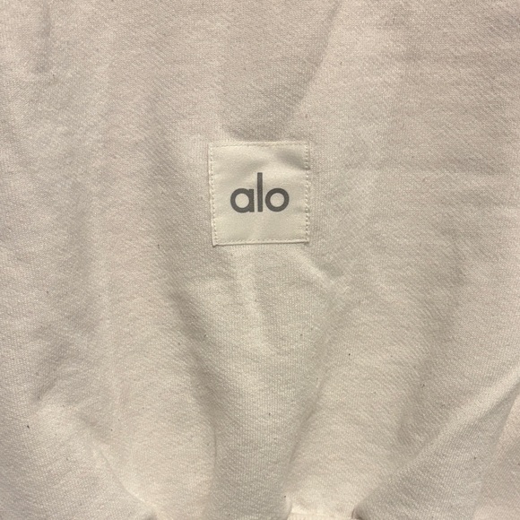ALO Yoga Cream Cropped Zip-Up Hoodie - Picture 4 of 4